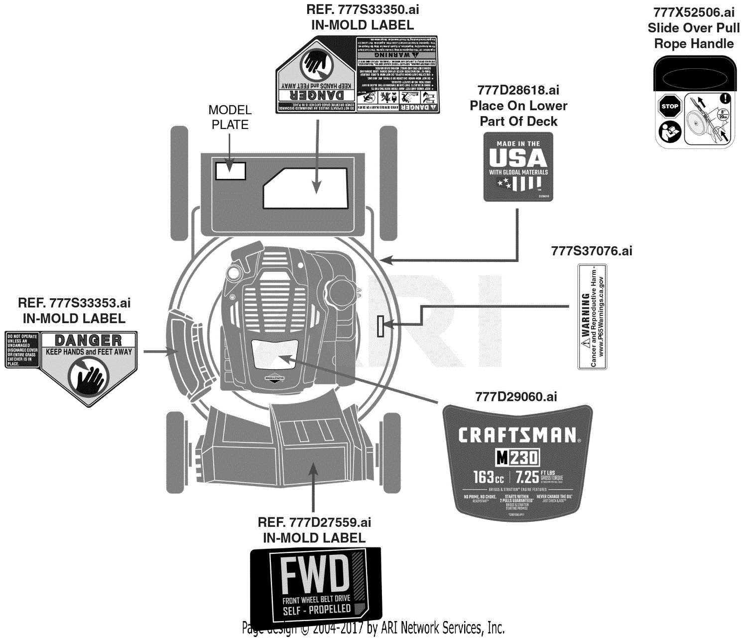 craftsman m230 parts diagram