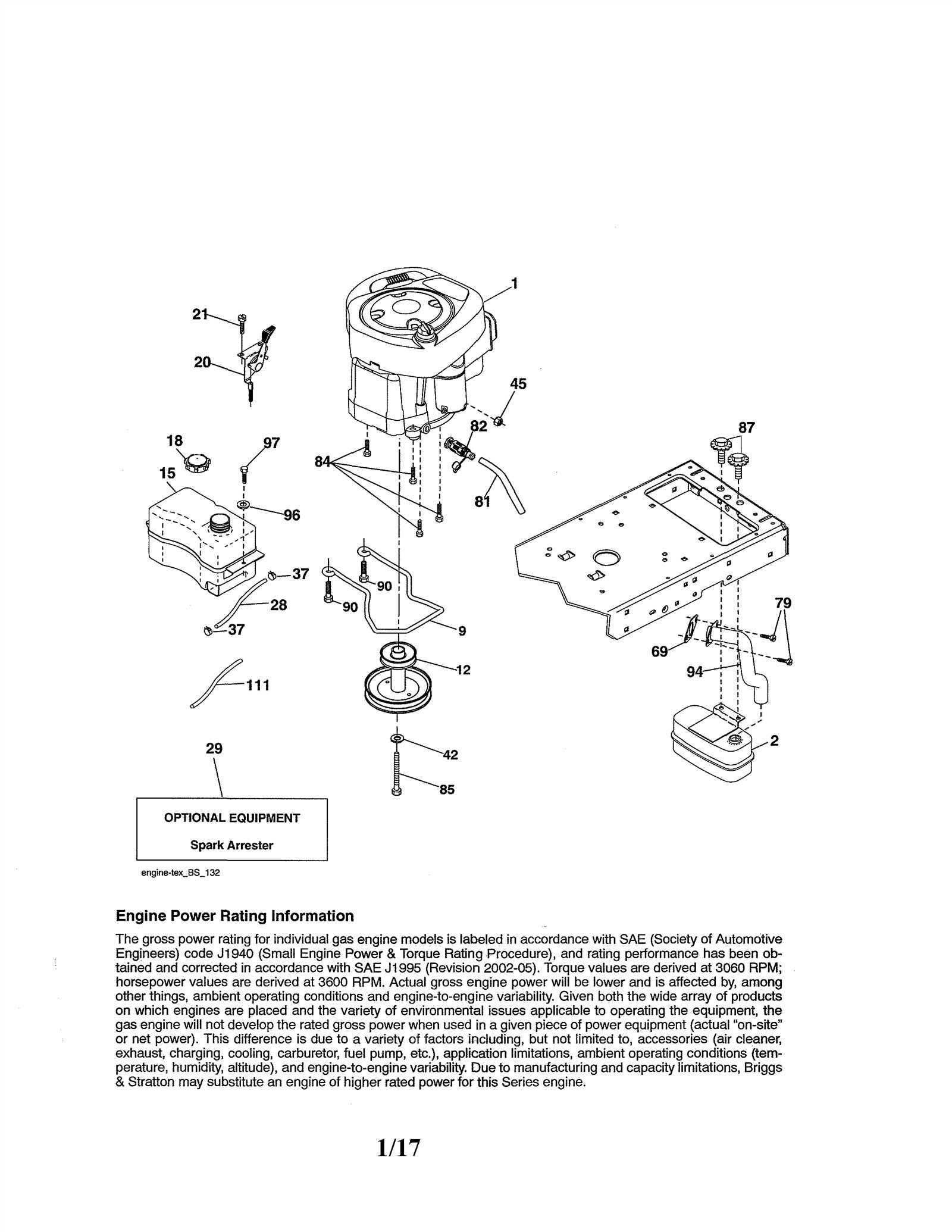 craftsman riding lawn mower engine parts diagram