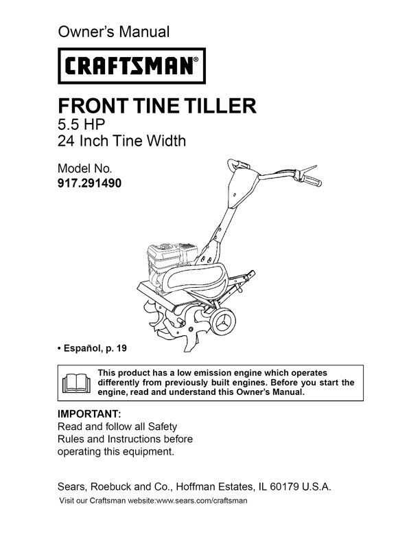 craftsman tiller parts diagram