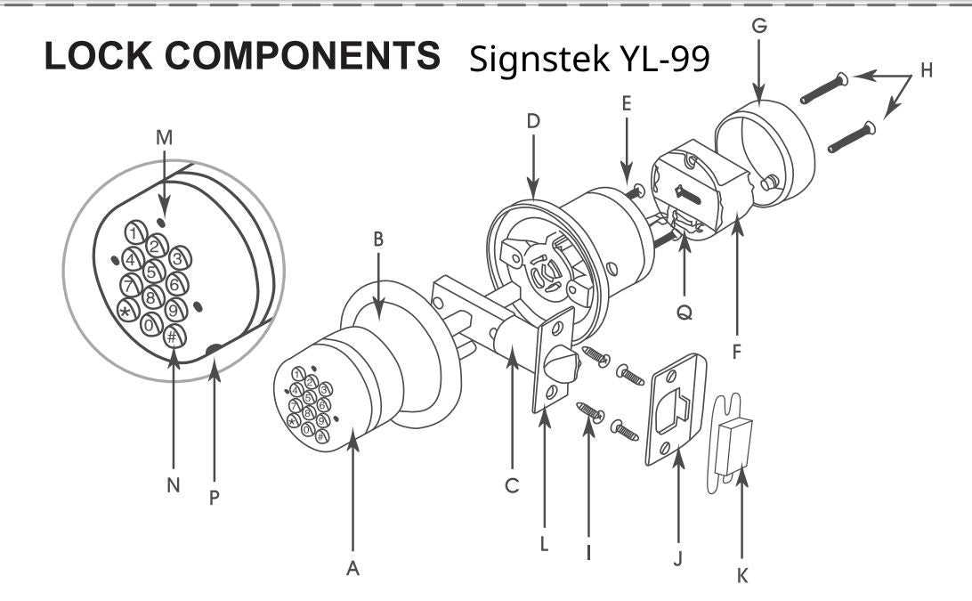 cylinder lock parts diagram