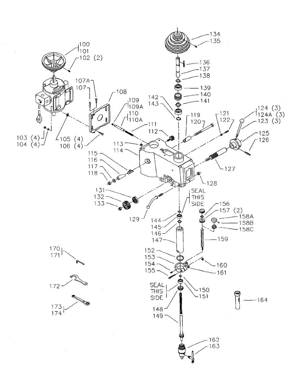 delta drill press parts diagram