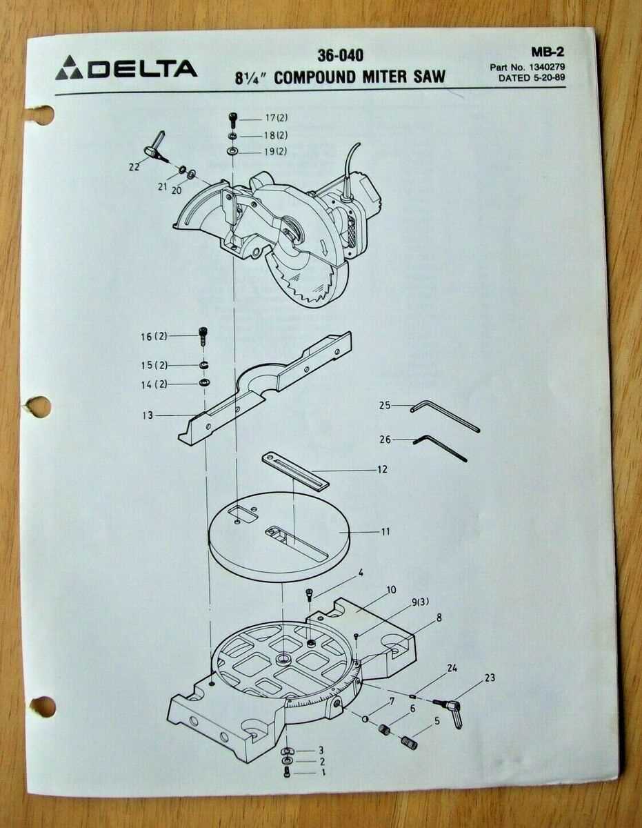 delta miter saw parts diagram