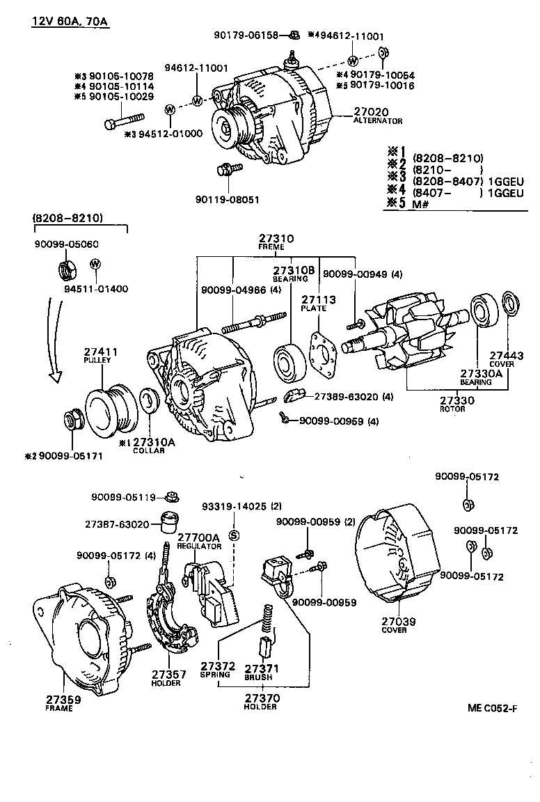 denso alternator parts diagram