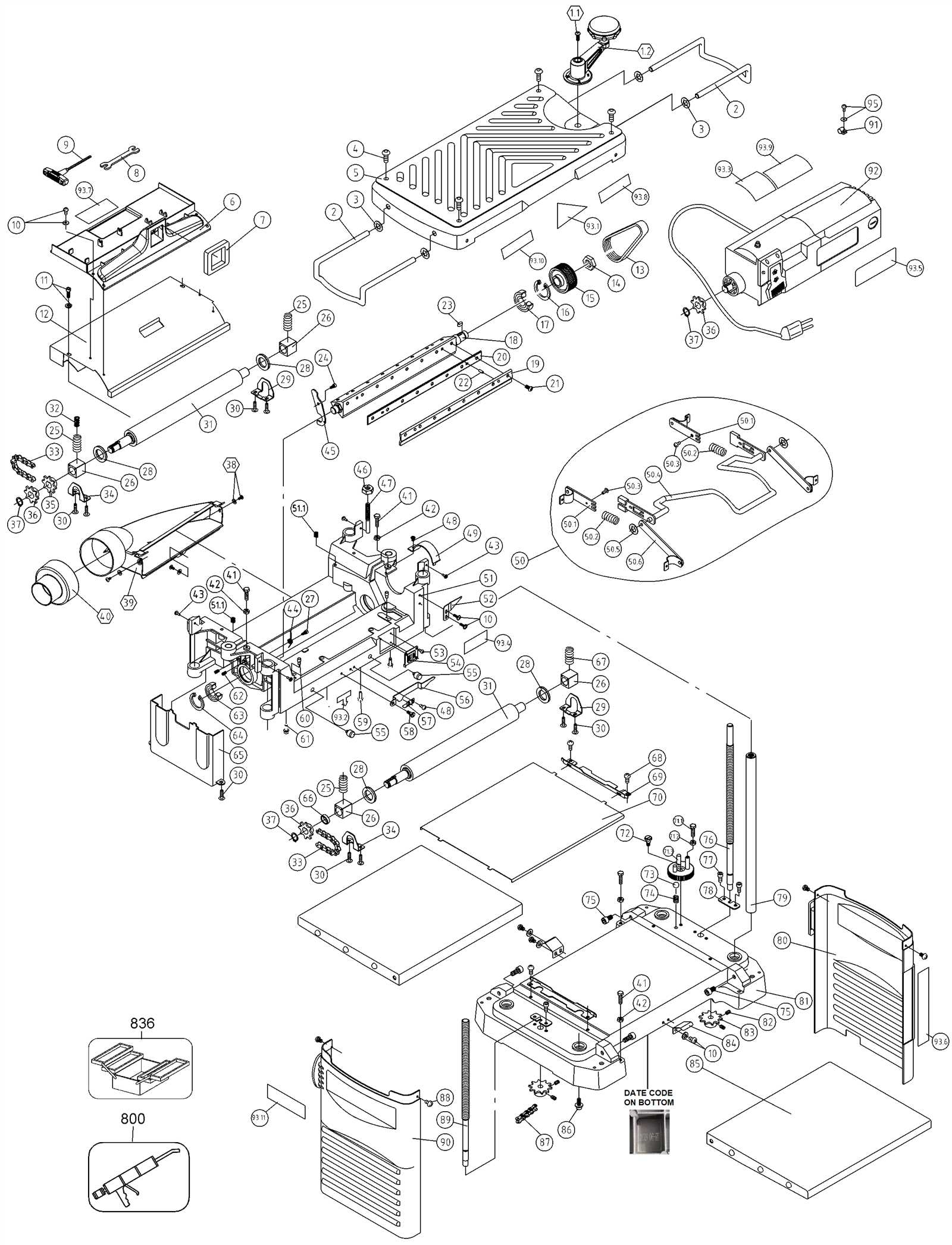 dewalt dw734 parts diagram