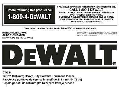 dewalt dw734 parts diagram