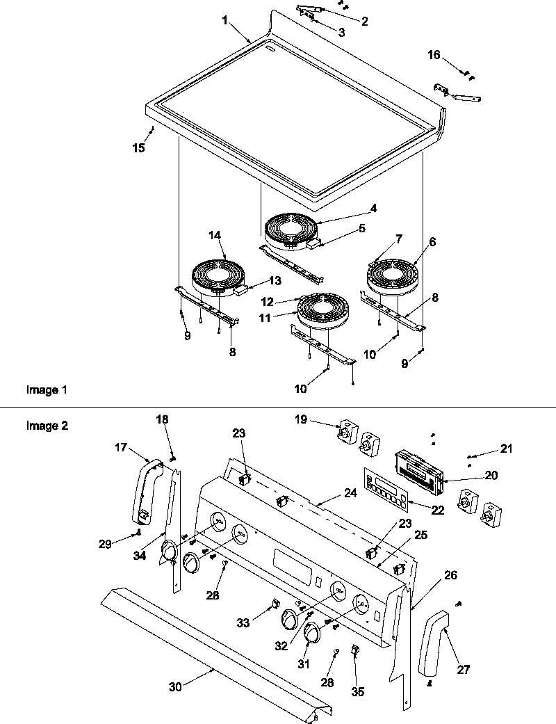 diagram electric stove parts names