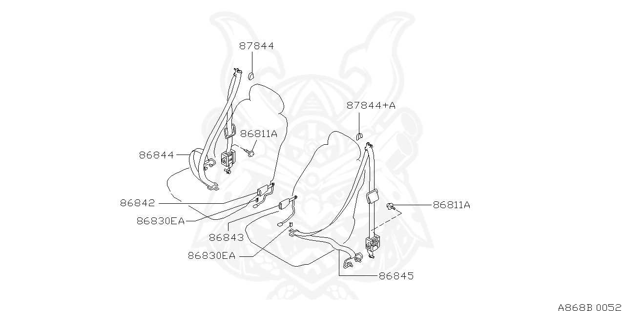 diagram seat belt parts names