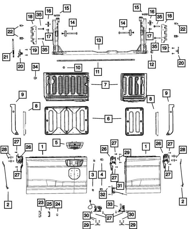 dodge ram tailgate parts diagram