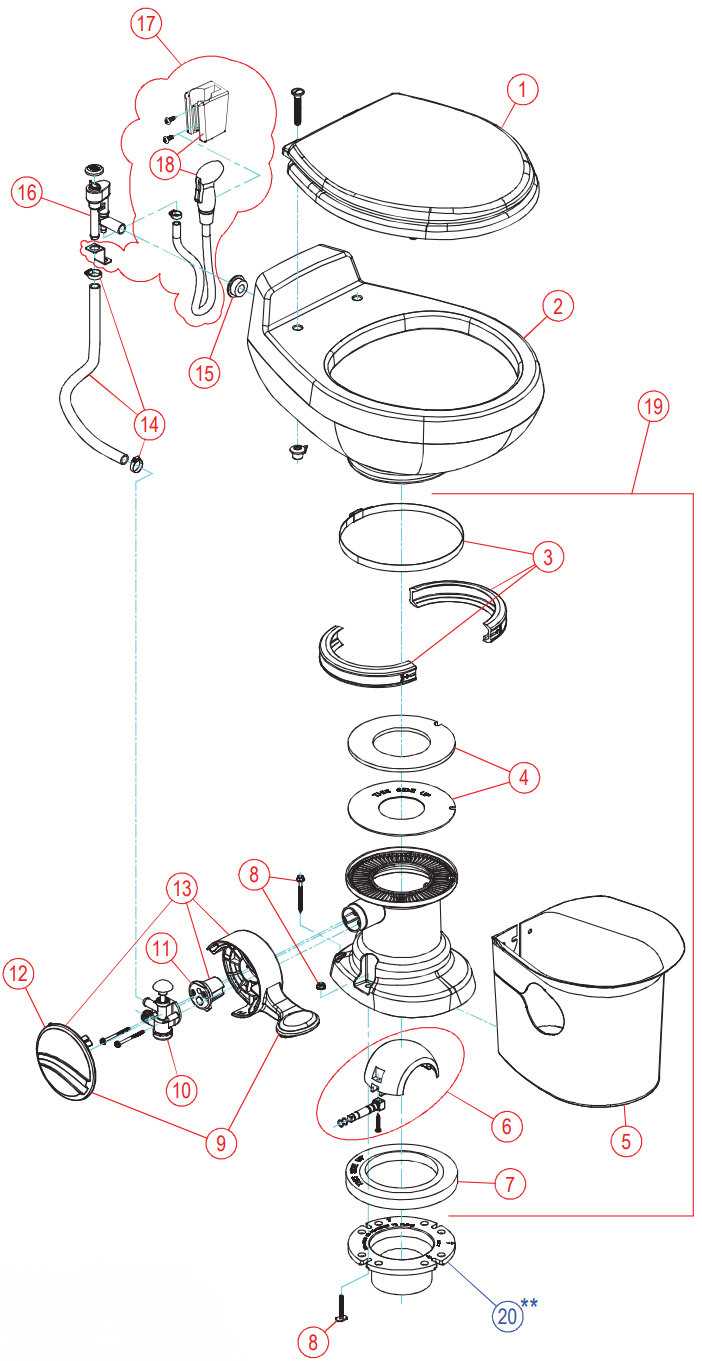 dometic 300 rv toilet parts diagram