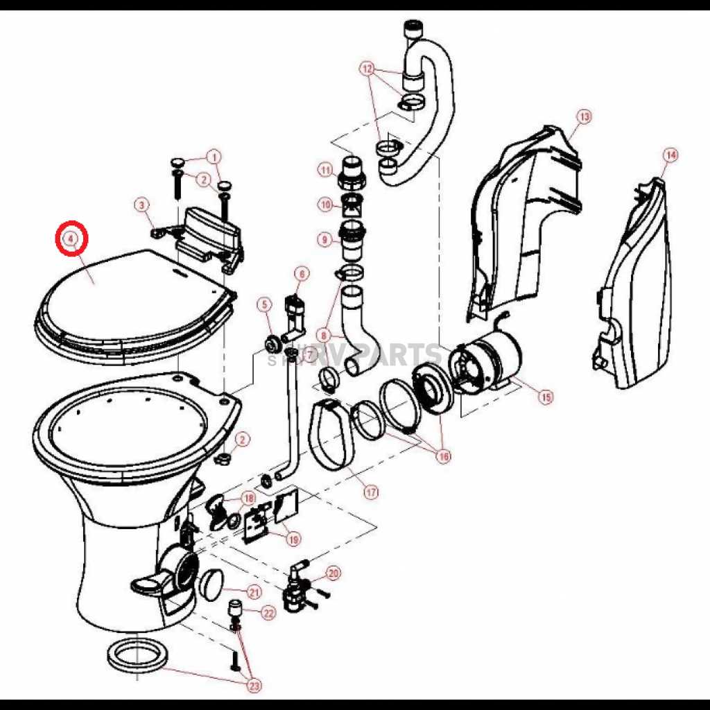 dometic 311 rv toilet parts diagram