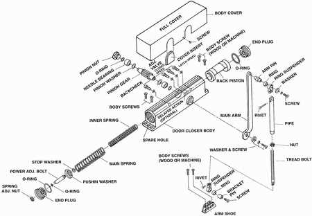 door closer parts diagram