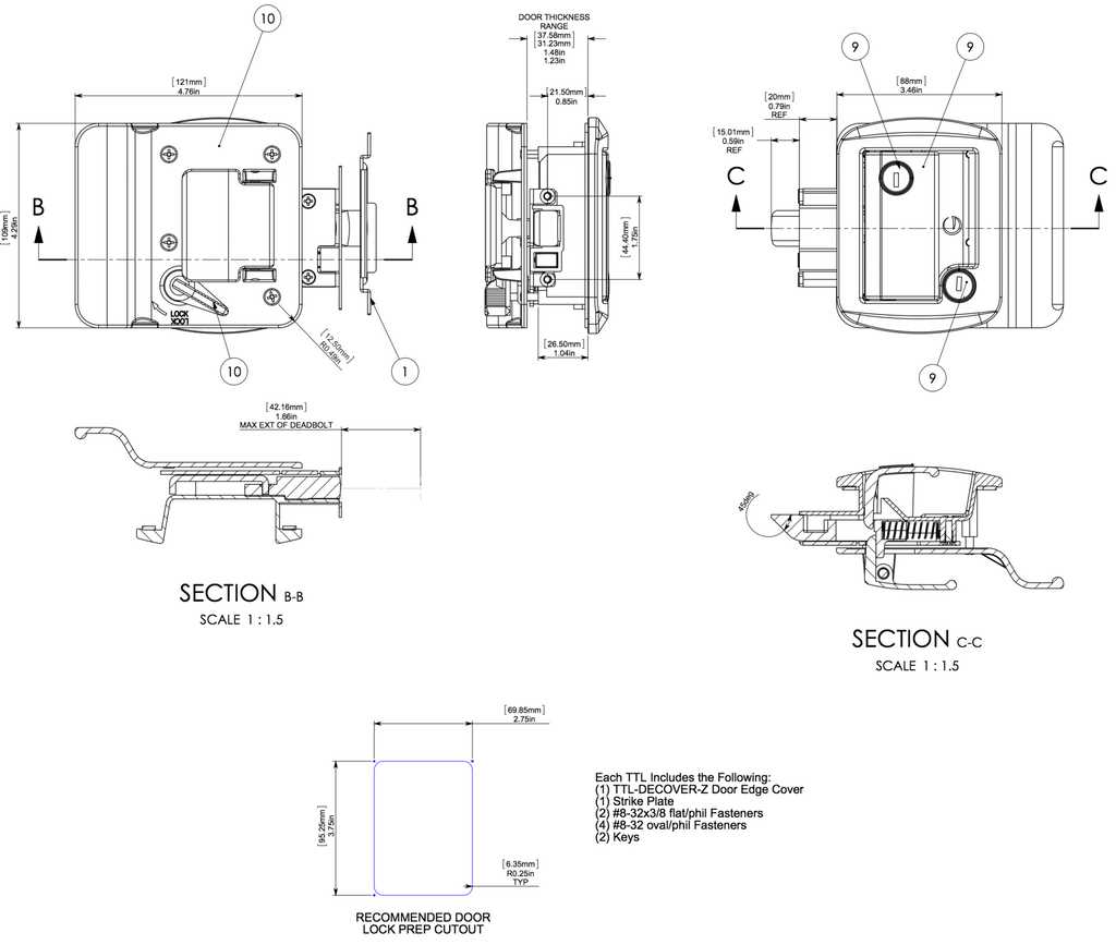 door latch parts diagram