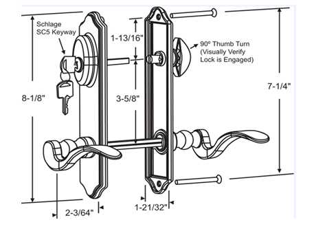 double door hardware parts diagram