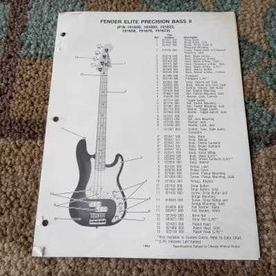 electric bass parts diagram