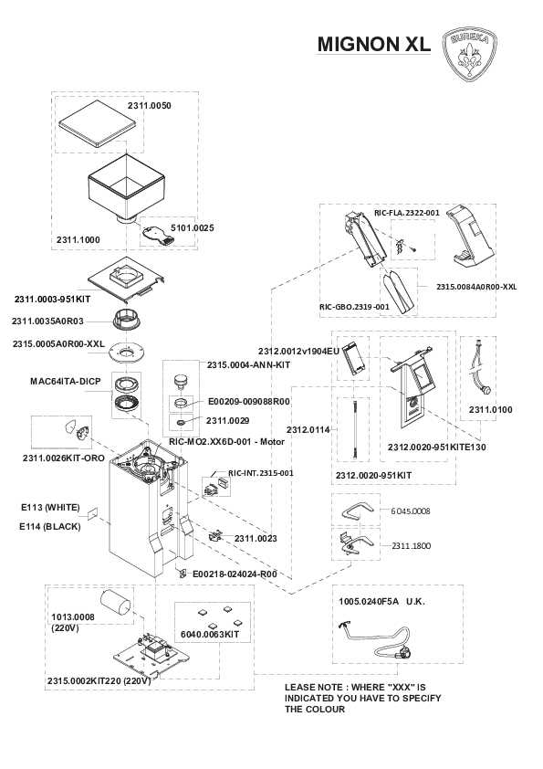 eureka mignon parts diagram