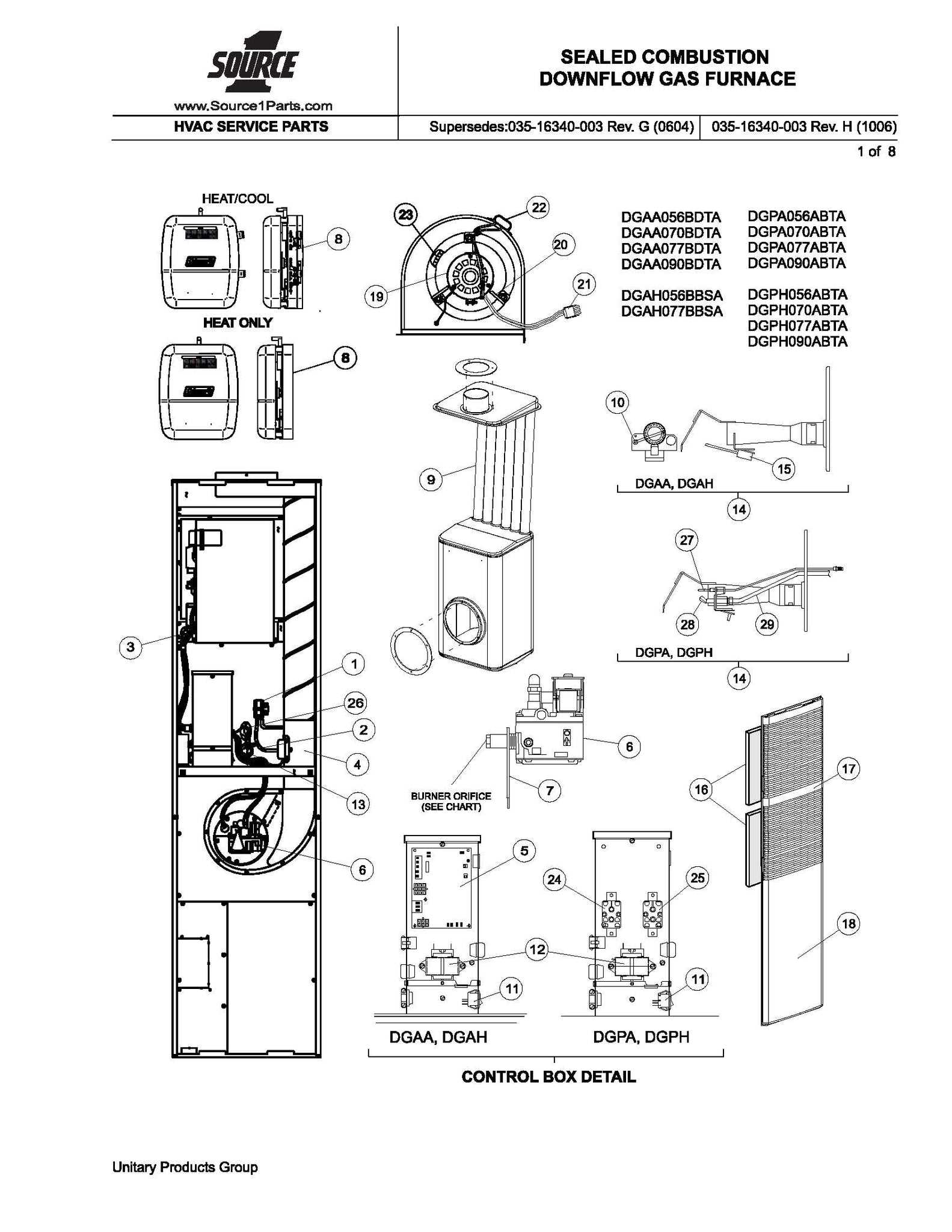 forced air furnace parts diagram