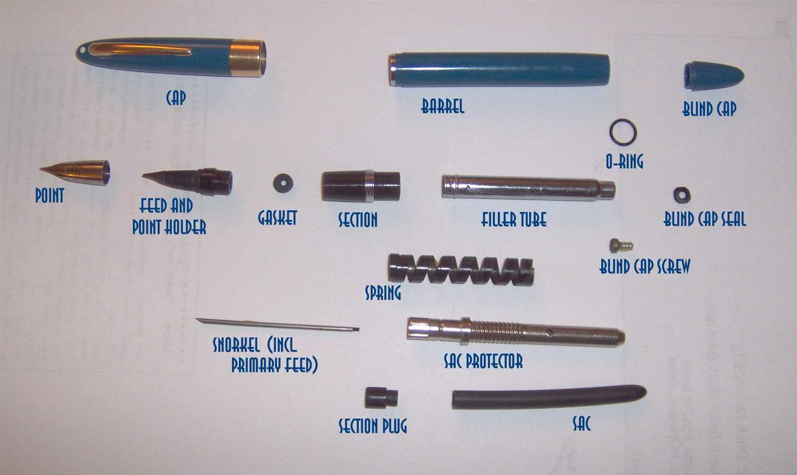 fountain pen parts diagram