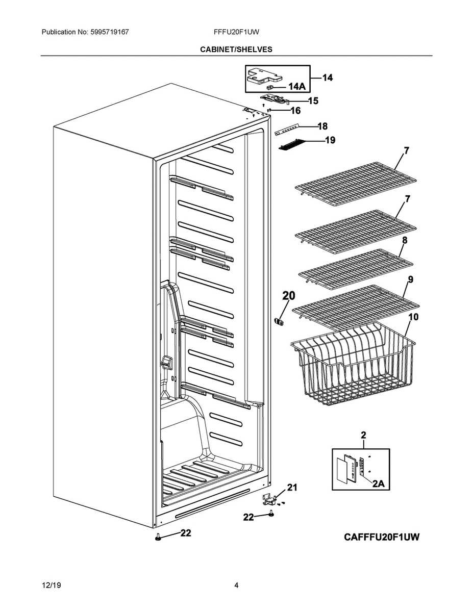 frigidaire freezer parts diagram