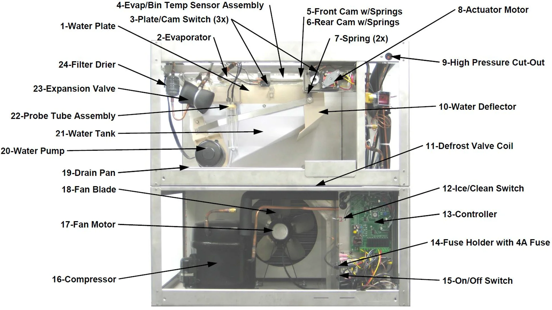 frigidaire portable ice maker parts diagram