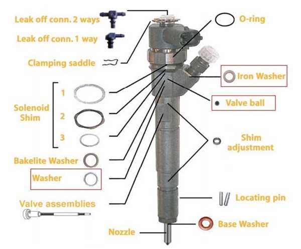 fuel injector parts diagram