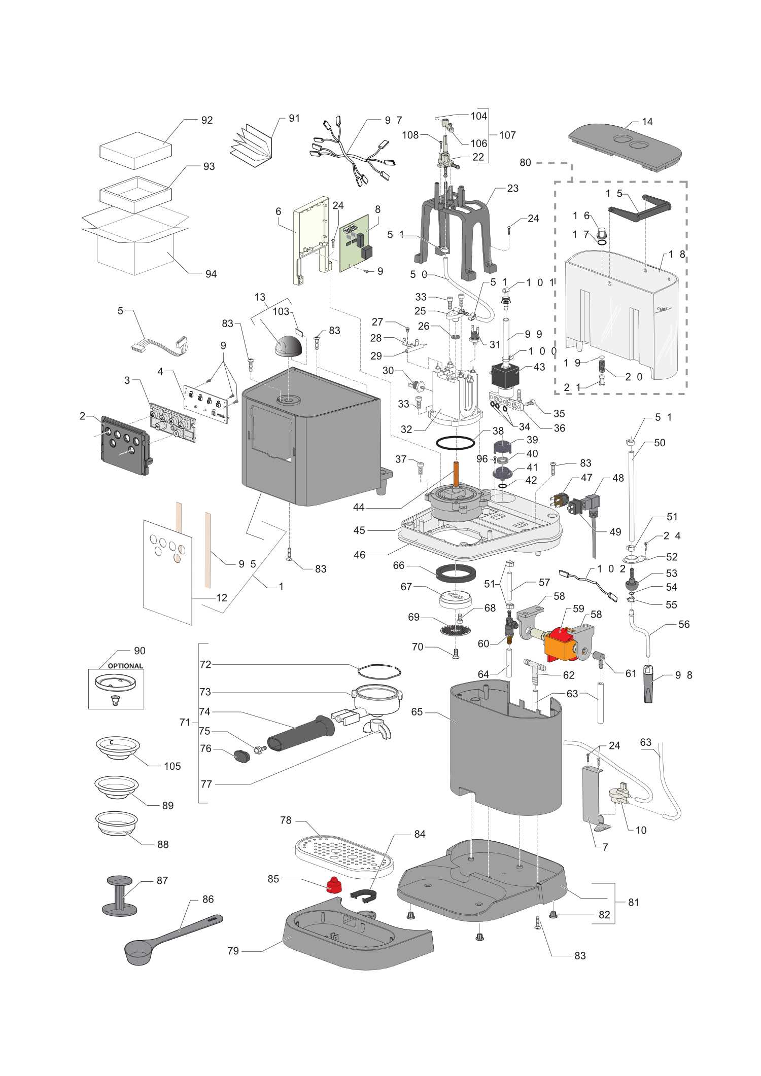 gaggia parts diagram