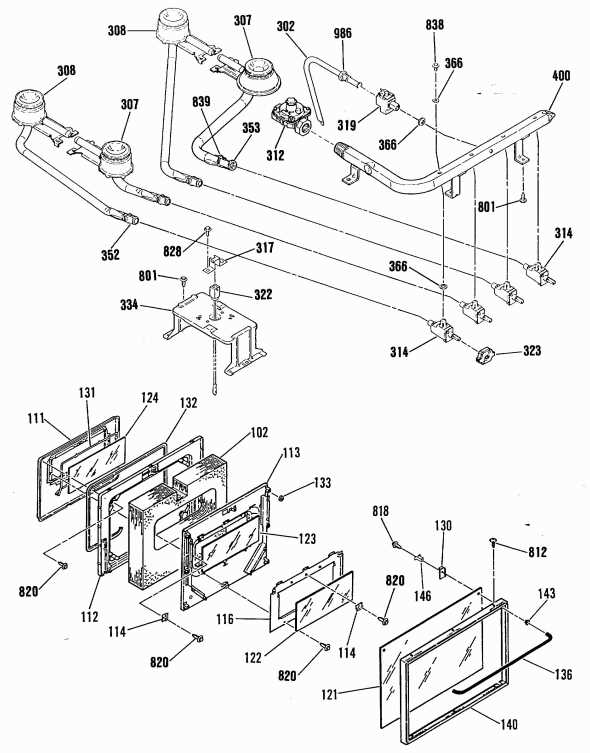 ge gas range parts diagram