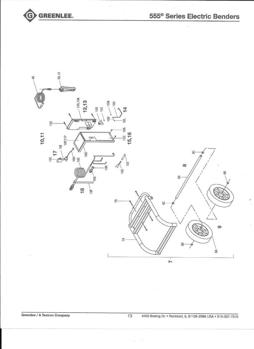 greenlee 555 bender parts diagram