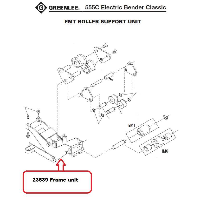 greenlee 555 bender parts diagram