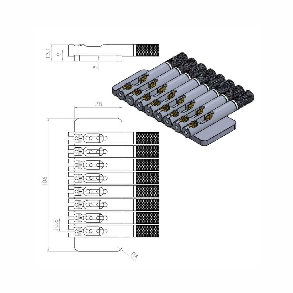 guitar bridge parts diagram