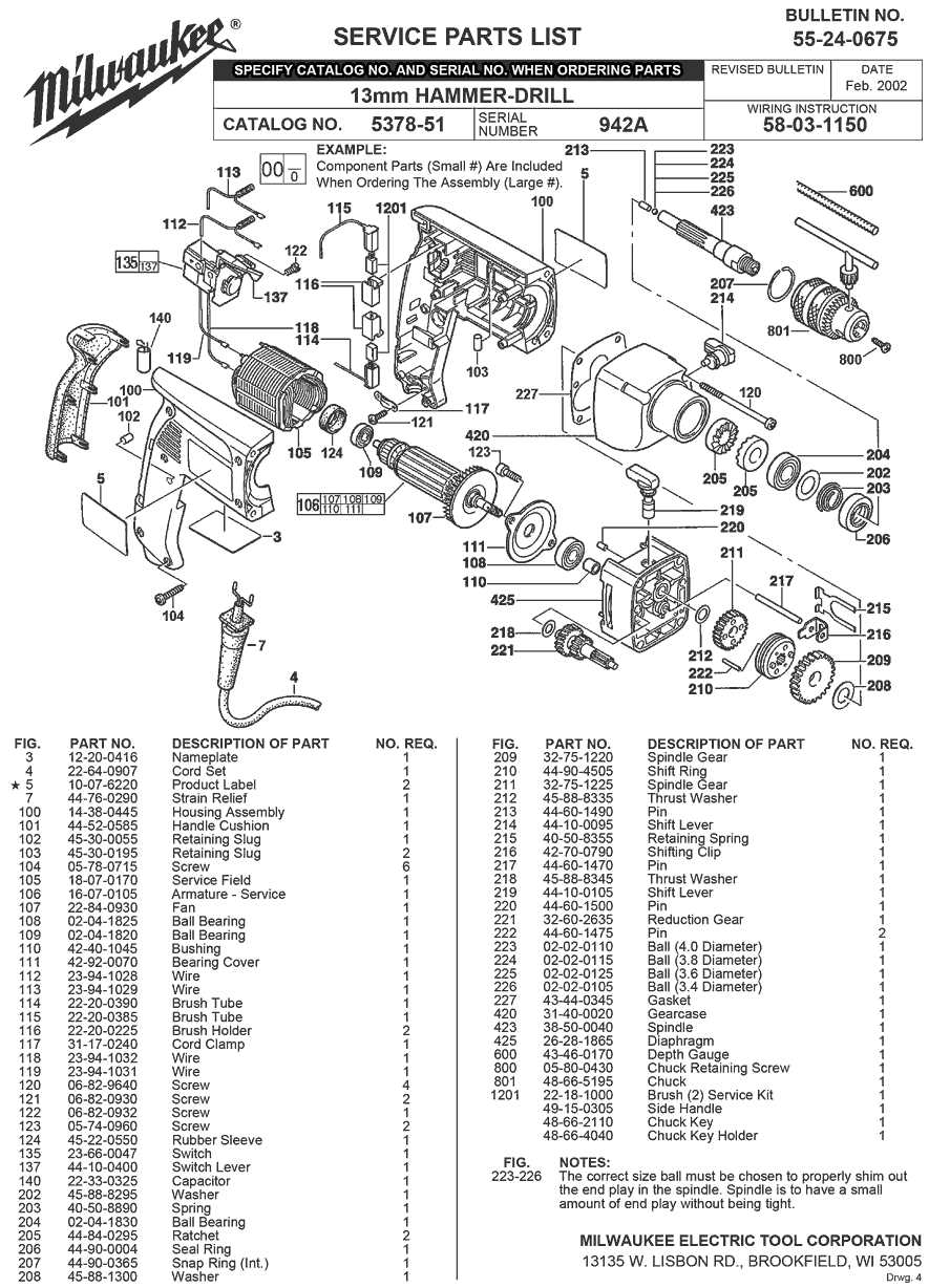 hammer drill parts diagram