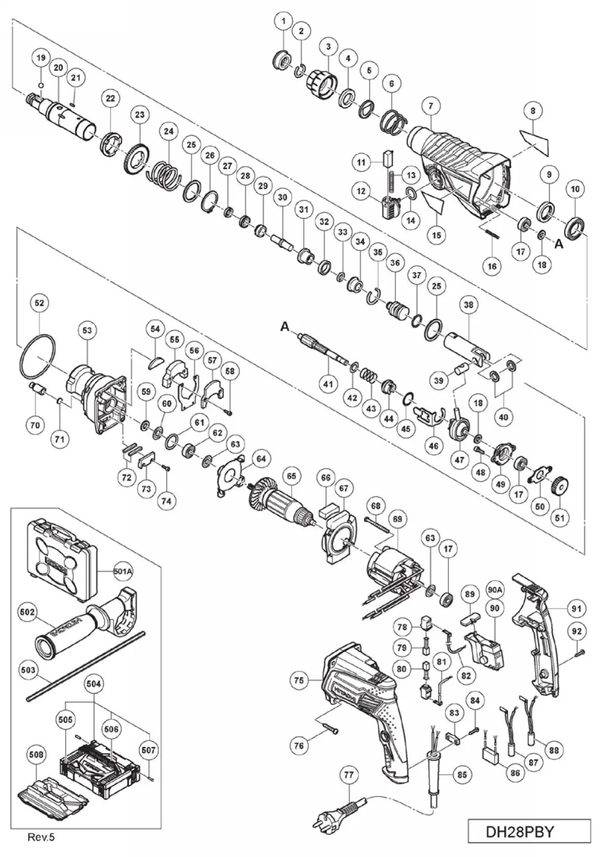 hammer drill parts diagram