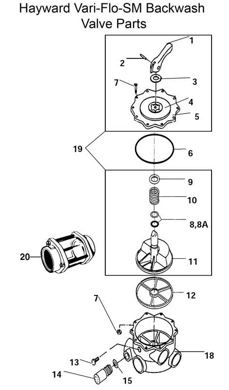 hayward vari flo valve parts diagram