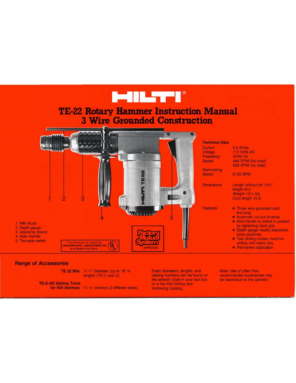 hilti te 2 parts diagram