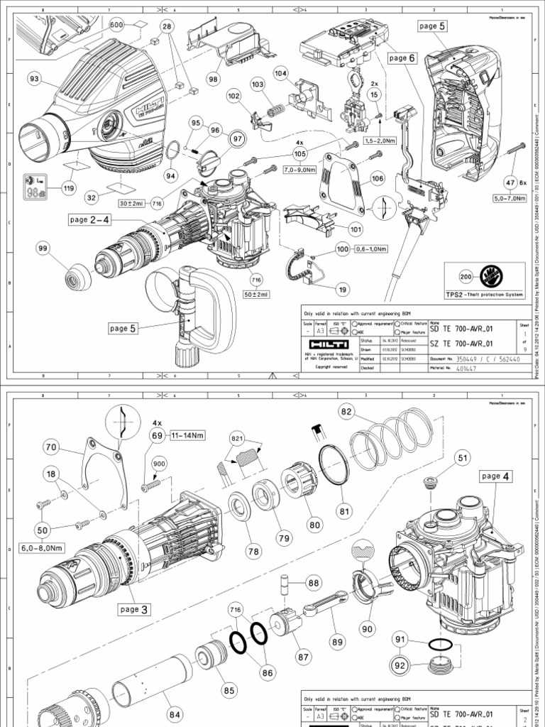 hilti te 2000 avr parts diagram