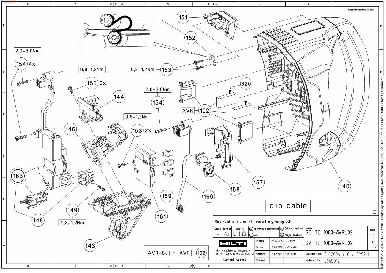 hilti te 3000 avr parts diagram