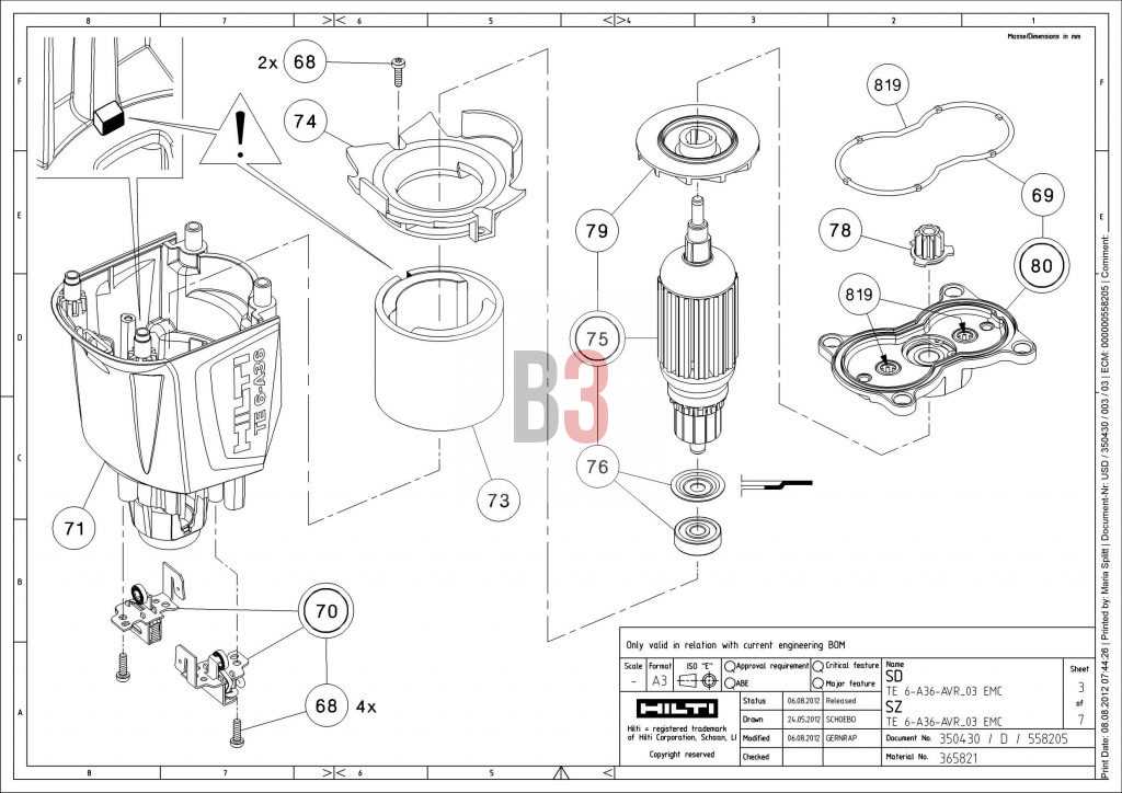 hilti te 75 parts diagram