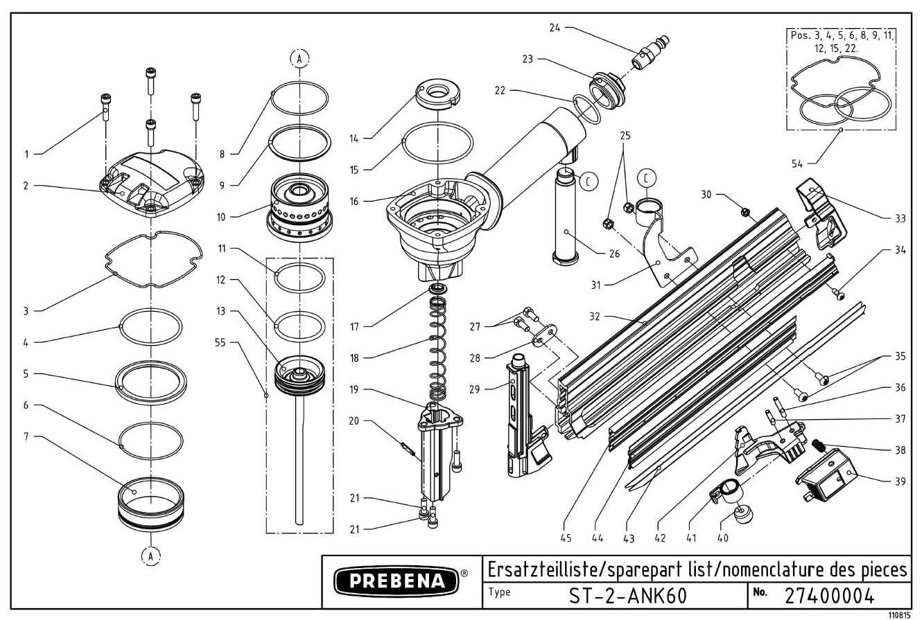 hitachi nail gun parts diagram