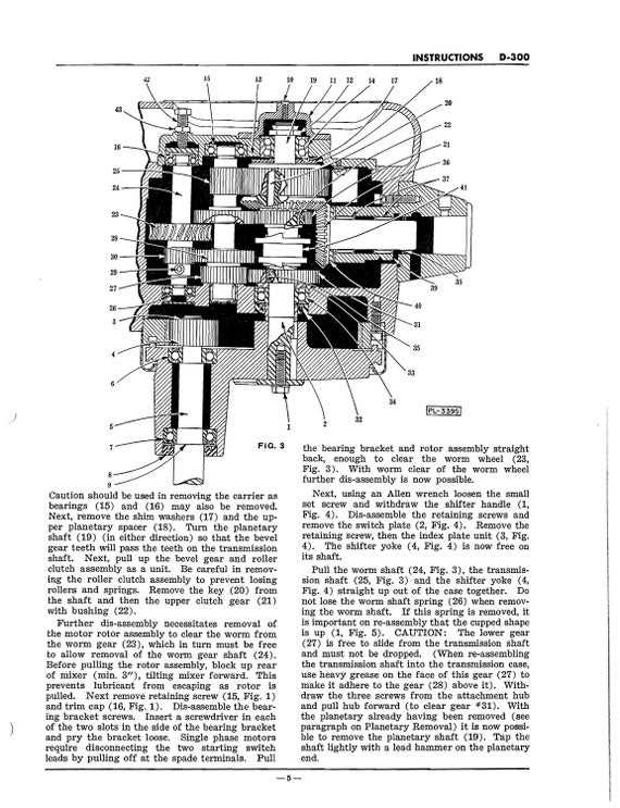 hobart d300 mixer parts diagram