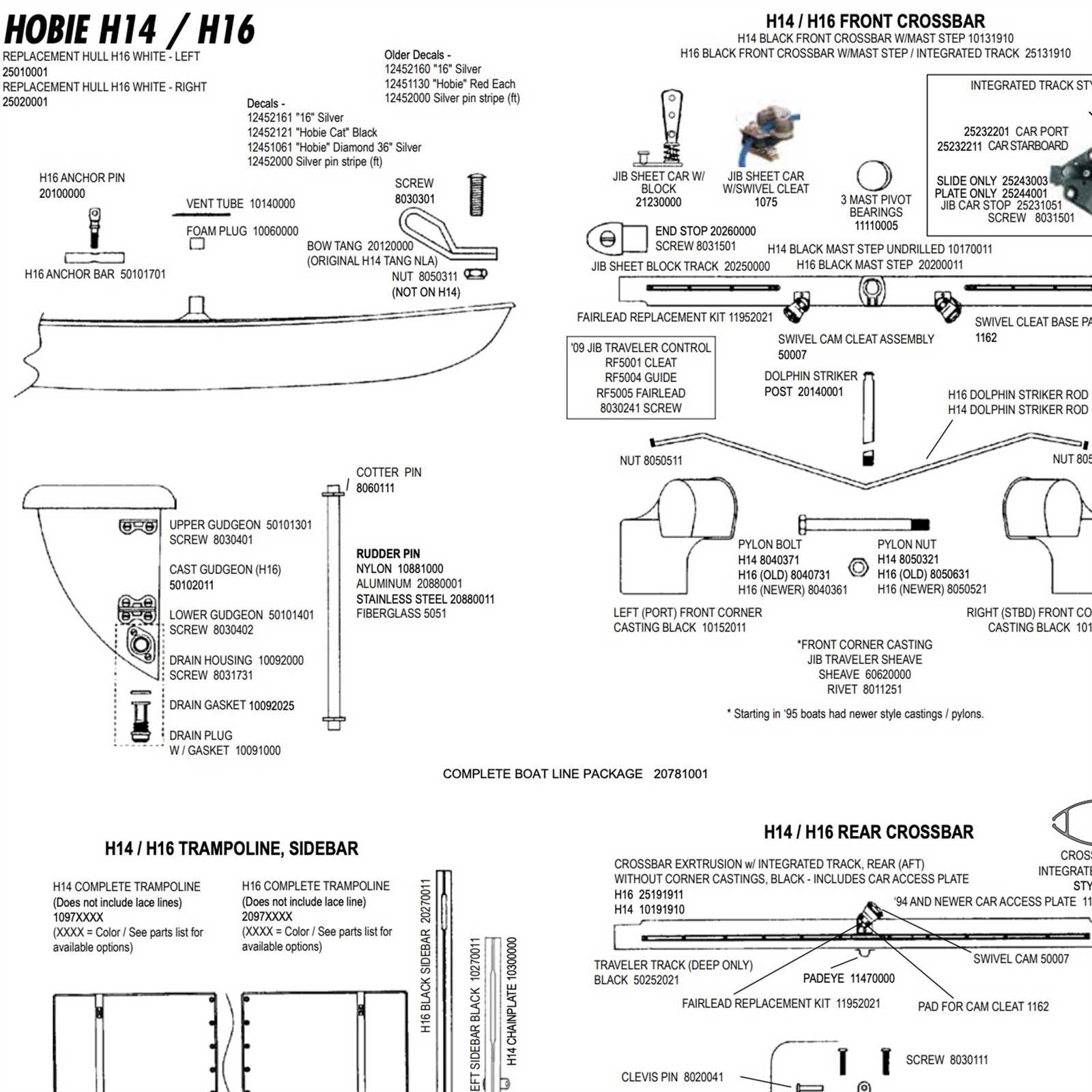 hobie cat 16 parts diagram