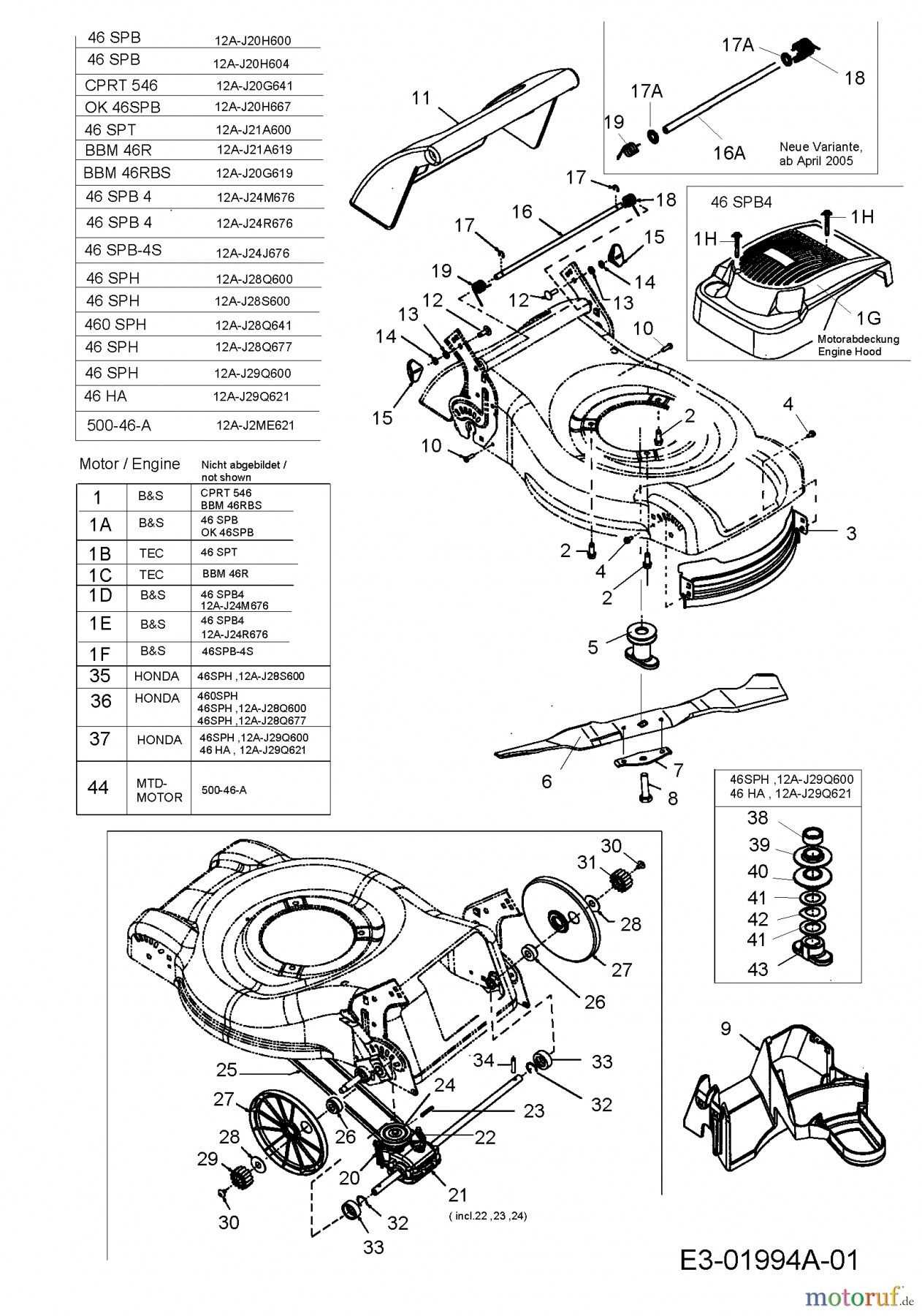 honda push mower parts diagram