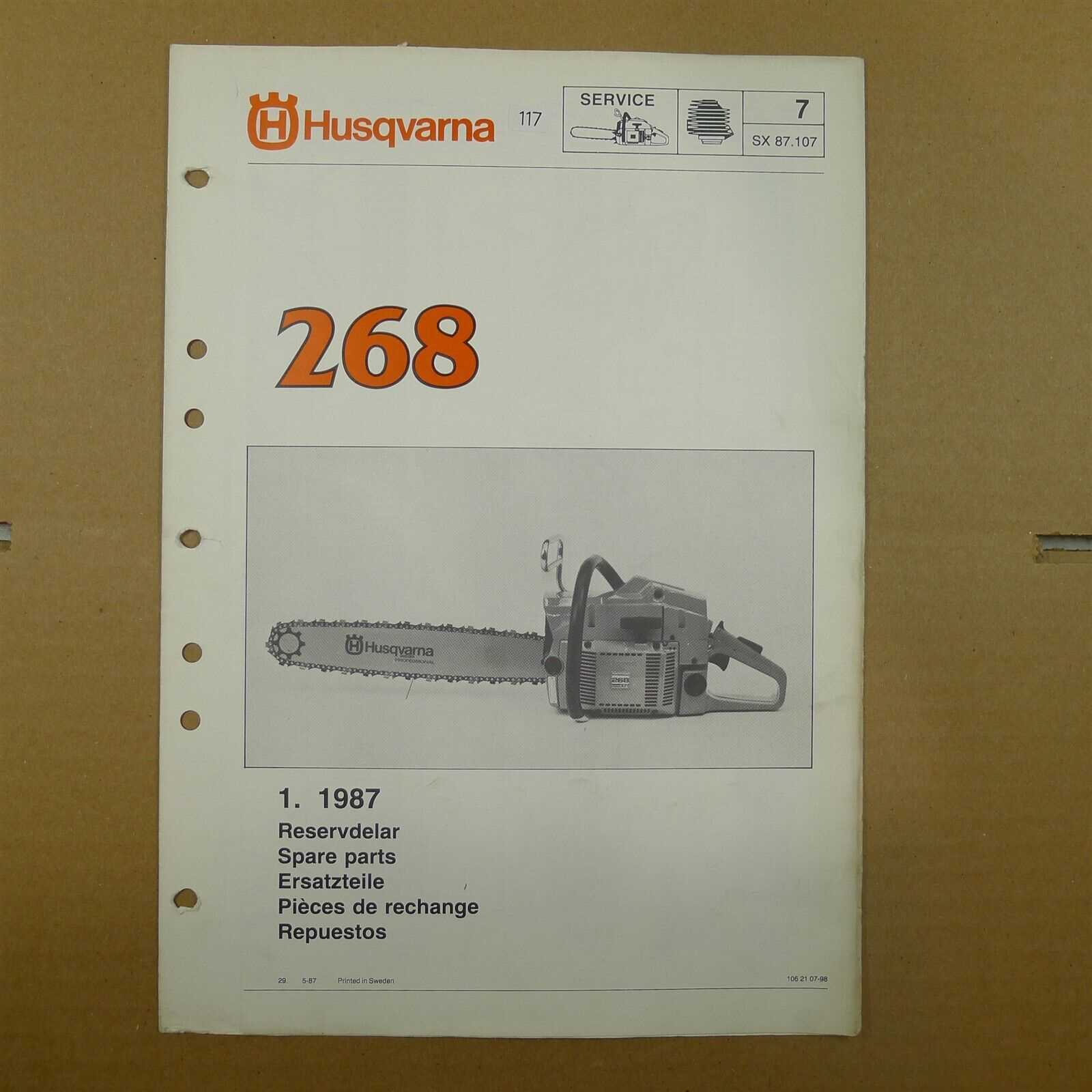 husqvarna 268 parts diagram