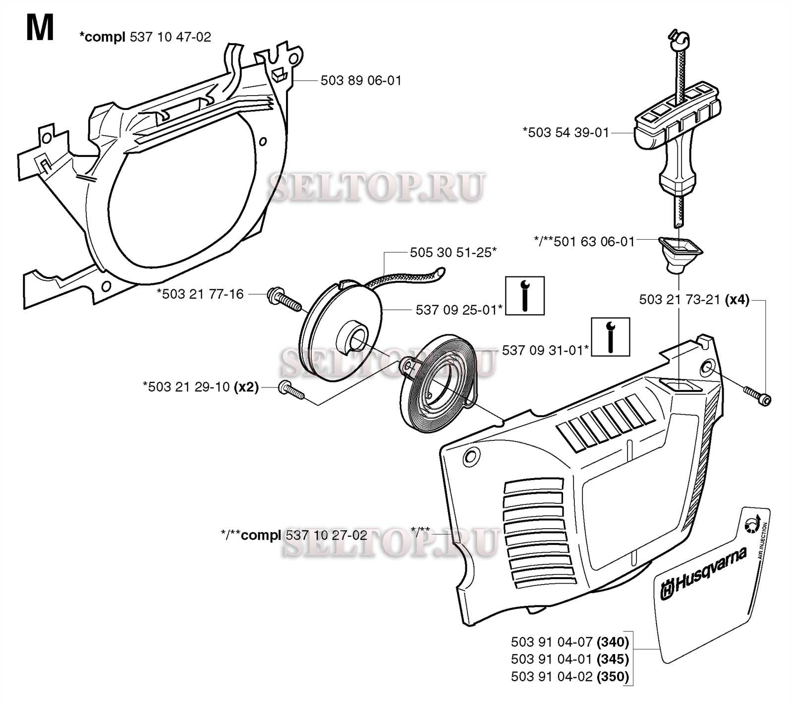 husqvarna 395xp parts diagram