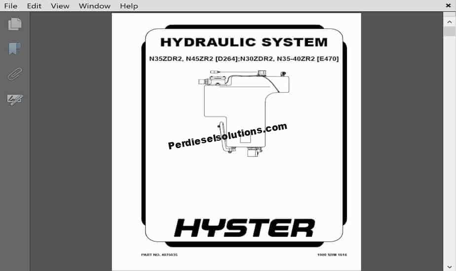 hydraulic hyster forklift parts diagram