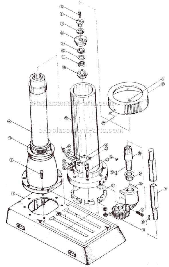 jet drill press parts diagram