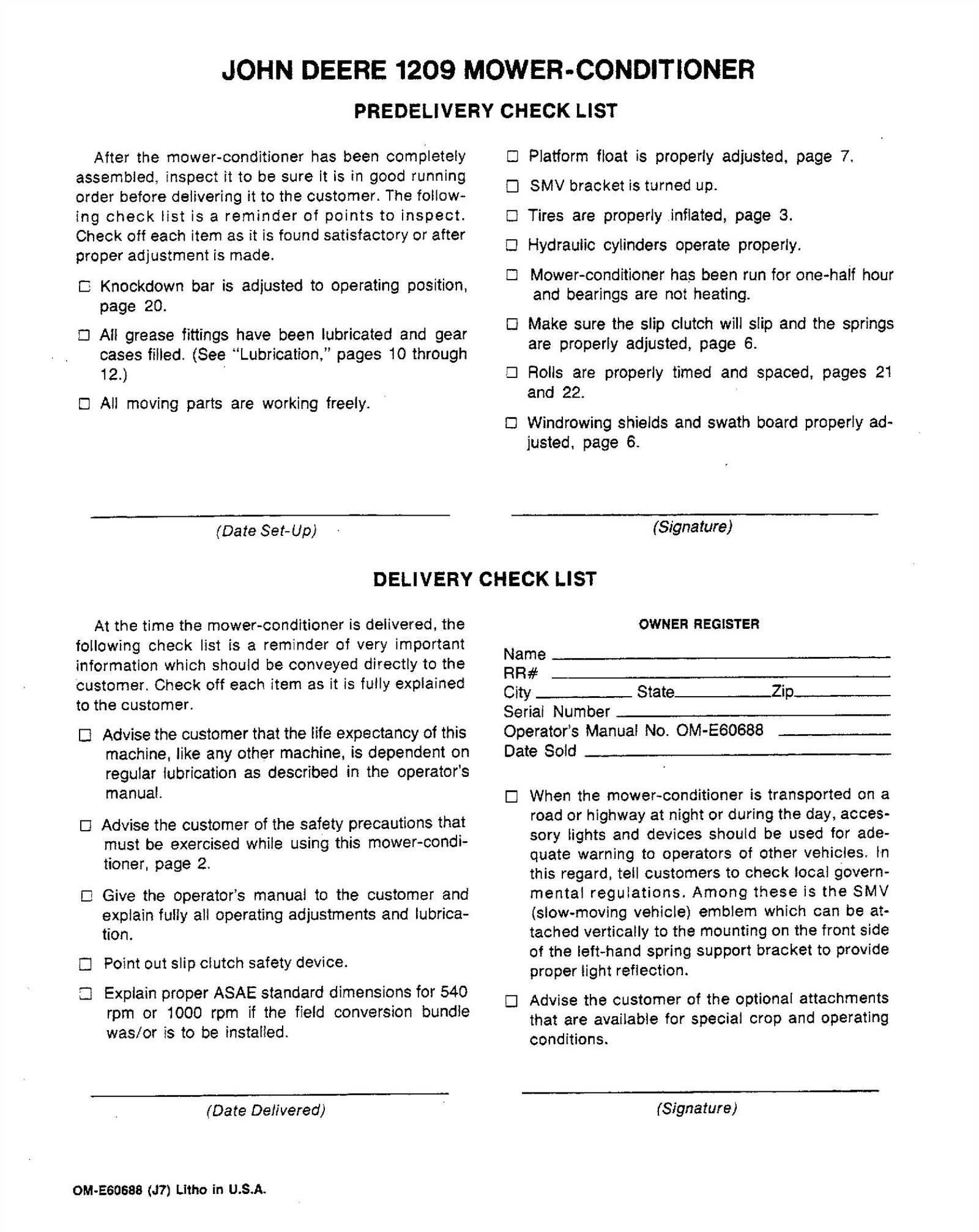 john deere 1209 haybine parts diagram