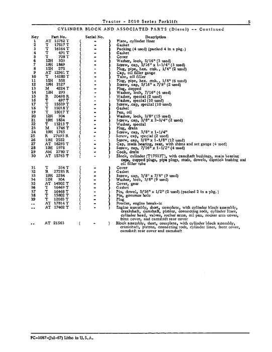 john deere 2010 parts diagram