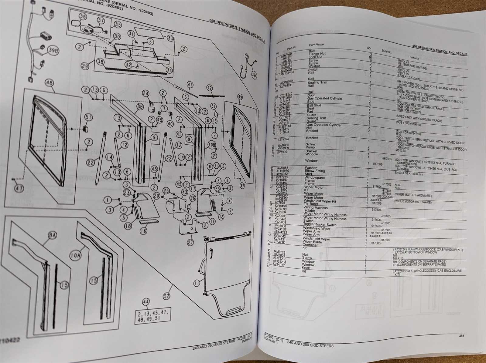 john deere 250 skid steer parts diagram