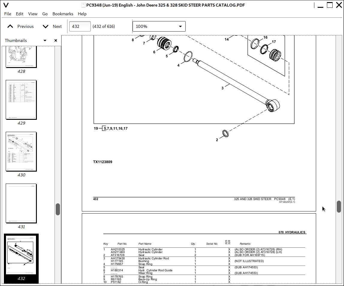 john deere 325 parts diagram