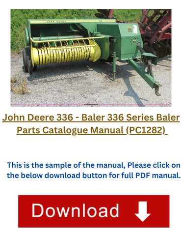 john deere 336 baler parts diagram