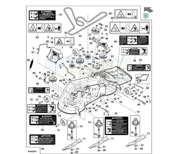 john deere 48 edge mower deck parts diagram